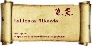 Melicska Rikarda névjegykártya